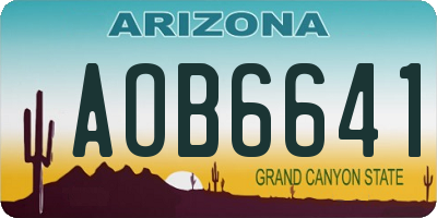 AZ license plate AOB6641