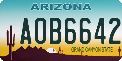 AZ license plate AOB6642