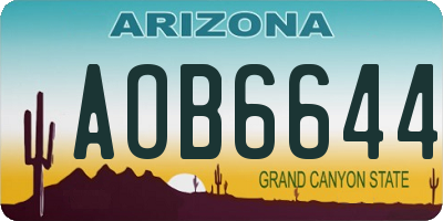 AZ license plate AOB6644