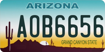 AZ license plate AOB6656
