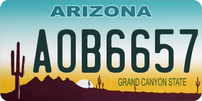 AZ license plate AOB6657