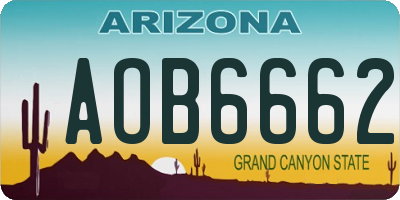 AZ license plate AOB6662