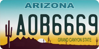 AZ license plate AOB6669