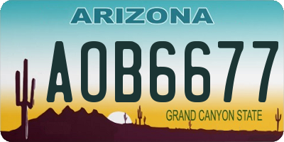 AZ license plate AOB6677