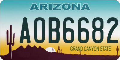 AZ license plate AOB6682