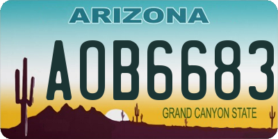 AZ license plate AOB6683