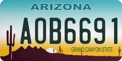 AZ license plate AOB6691