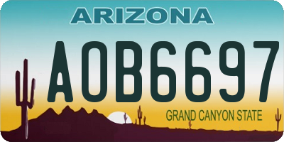 AZ license plate AOB6697