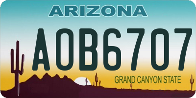 AZ license plate AOB6707