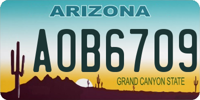 AZ license plate AOB6709