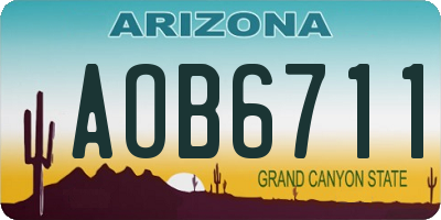 AZ license plate AOB6711