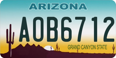 AZ license plate AOB6712