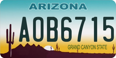 AZ license plate AOB6715