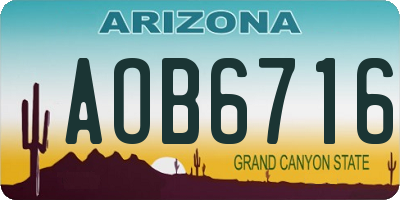 AZ license plate AOB6716