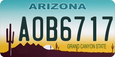 AZ license plate AOB6717