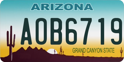 AZ license plate AOB6719