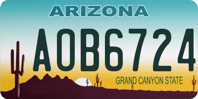 AZ license plate AOB6724