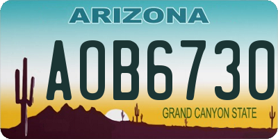 AZ license plate AOB6730