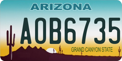 AZ license plate AOB6735