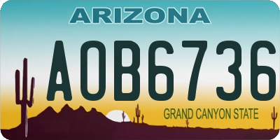 AZ license plate AOB6736