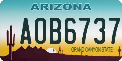 AZ license plate AOB6737