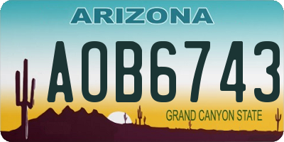 AZ license plate AOB6743