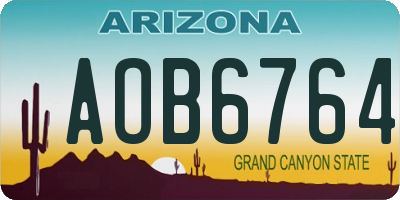 AZ license plate AOB6764