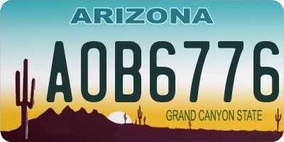 AZ license plate AOB6776