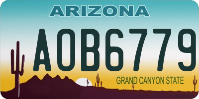AZ license plate AOB6779