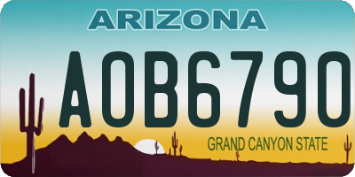 AZ license plate AOB6790