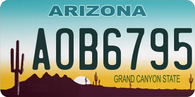 AZ license plate AOB6795