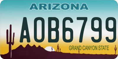 AZ license plate AOB6799