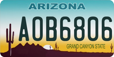 AZ license plate AOB6806
