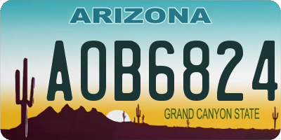 AZ license plate AOB6824