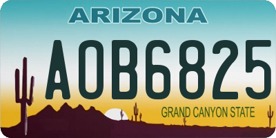 AZ license plate AOB6825