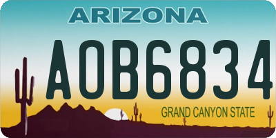 AZ license plate AOB6834