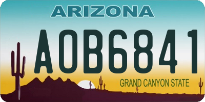 AZ license plate AOB6841