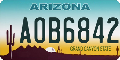 AZ license plate AOB6842