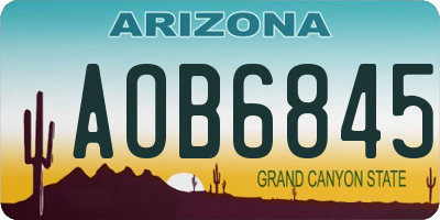 AZ license plate AOB6845