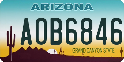 AZ license plate AOB6846