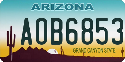 AZ license plate AOB6853