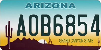 AZ license plate AOB6854