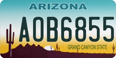 AZ license plate AOB6855