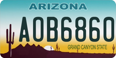 AZ license plate AOB6860