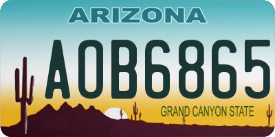 AZ license plate AOB6865