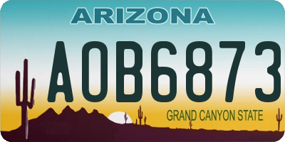 AZ license plate AOB6873