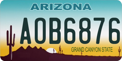 AZ license plate AOB6876