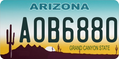 AZ license plate AOB6880