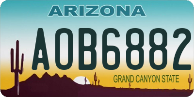 AZ license plate AOB6882