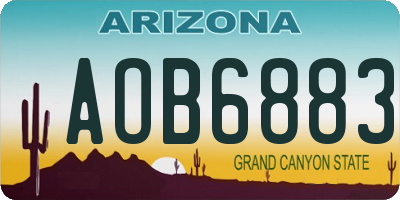 AZ license plate AOB6883